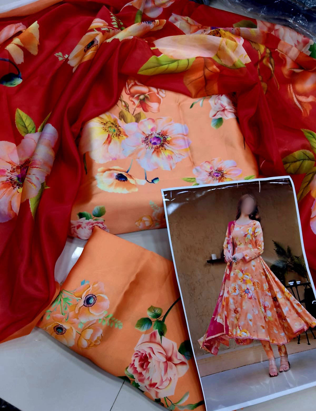 Digital Printed Silk Dress A-Line Style